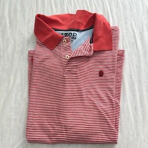 IZOD Red Striped Polo Shirt